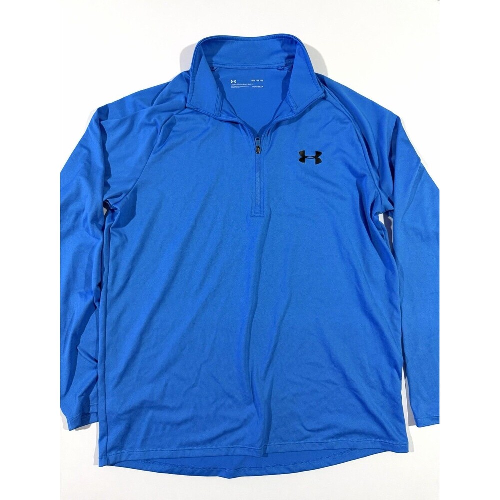 Under Armour Men's Blue 1/4 Zip Long Sleeve Pullover, Size M, Mock Neck